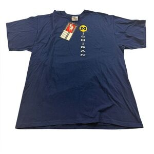 NWT 1990s Nike Michigan Wolverines Team T-Shirt Mens L Made in USA Navy Vintage